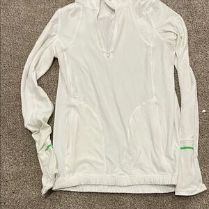lululemon athletica White Hoodie with Green Accents